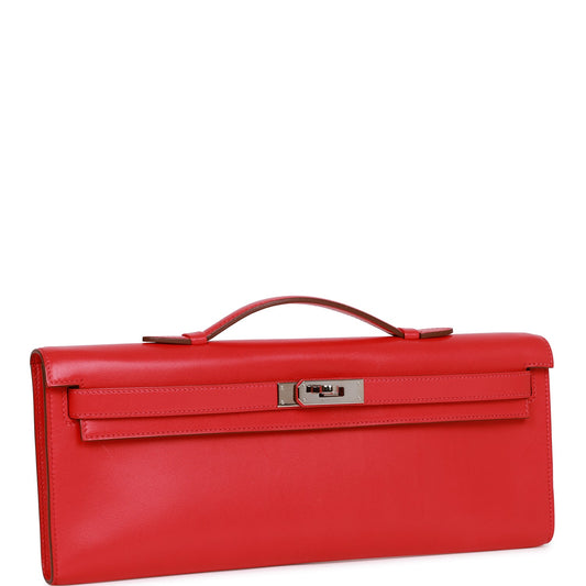 Hermes Kelly Cut Vermillion Swift Palladium Hardware