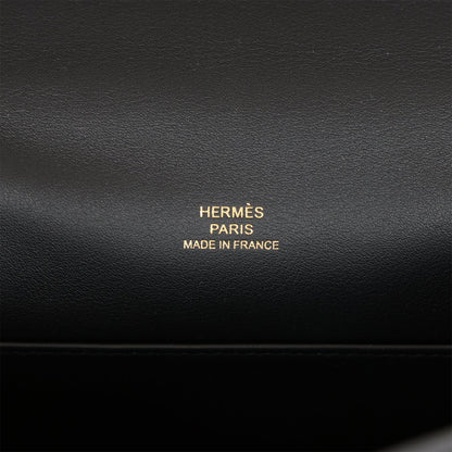 Hermes Kelly Pochette Black Swift Rose Gold Hardware