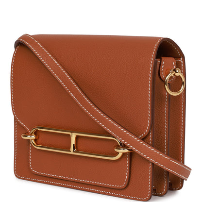 Hermes Mini Sac Roulis 18 Gold Evercolor Gold Hardware