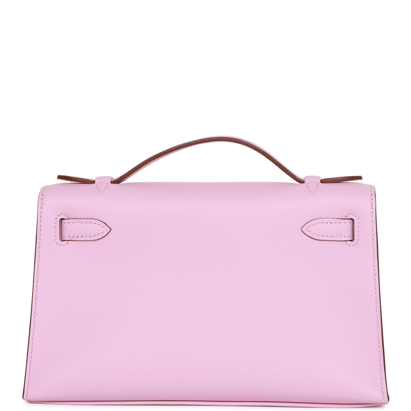 Hermes Kelly Pochette Mauve Sylvestre Swift Rose Gold Hardware