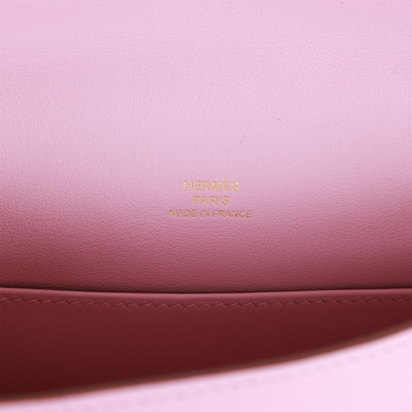 Hermes Kelly Pochette Mauve Sylvestre Swift Rose Gold Hardware