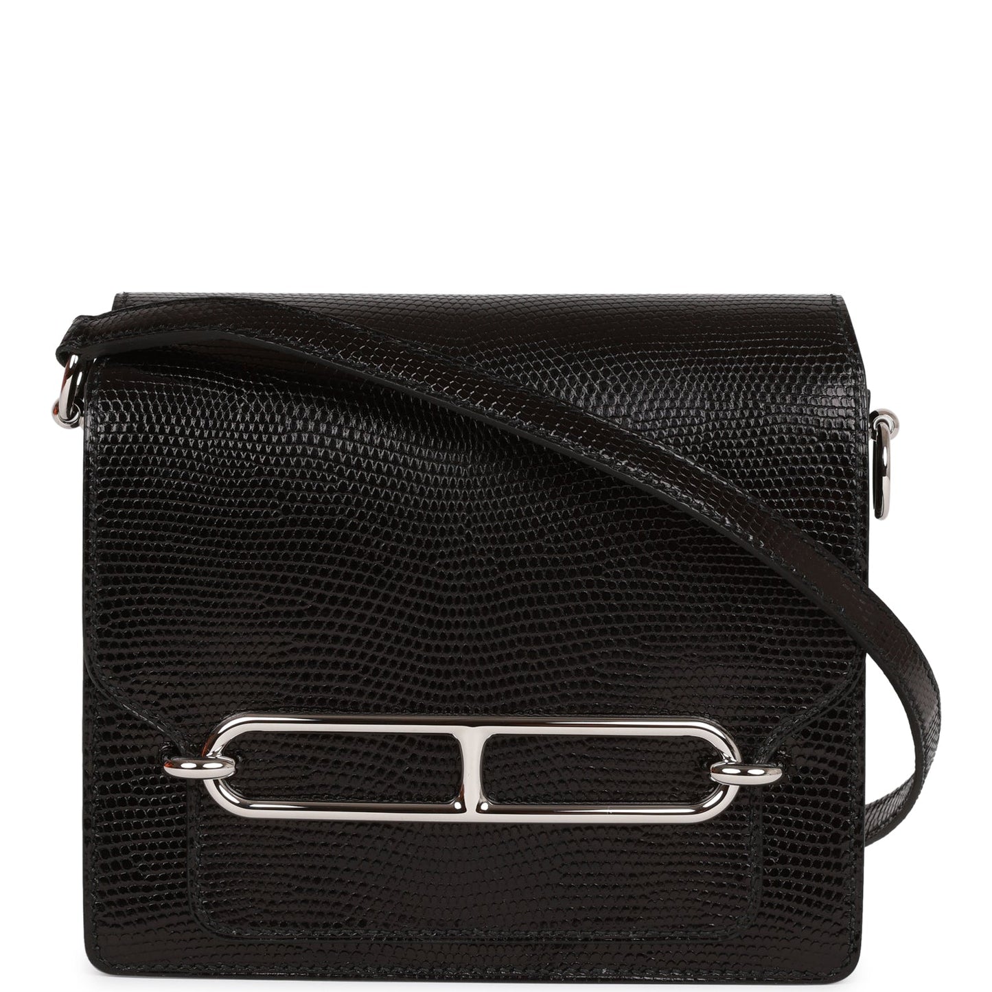 Hermes Mini Sac Roulis 18 Black Lizard Palladium Hardware