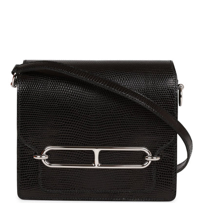 Hermes Mini Sac Roulis 18 Black Lizard Palladium Hardware