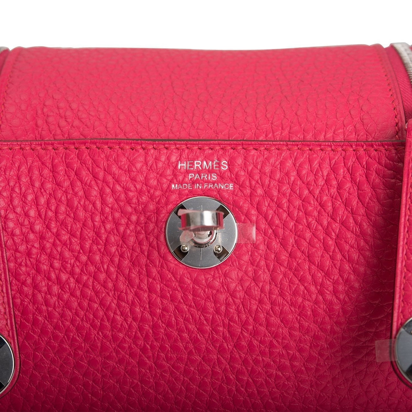 Hermes Mini Lindy Rose Extreme Clemence Palladium Hardware