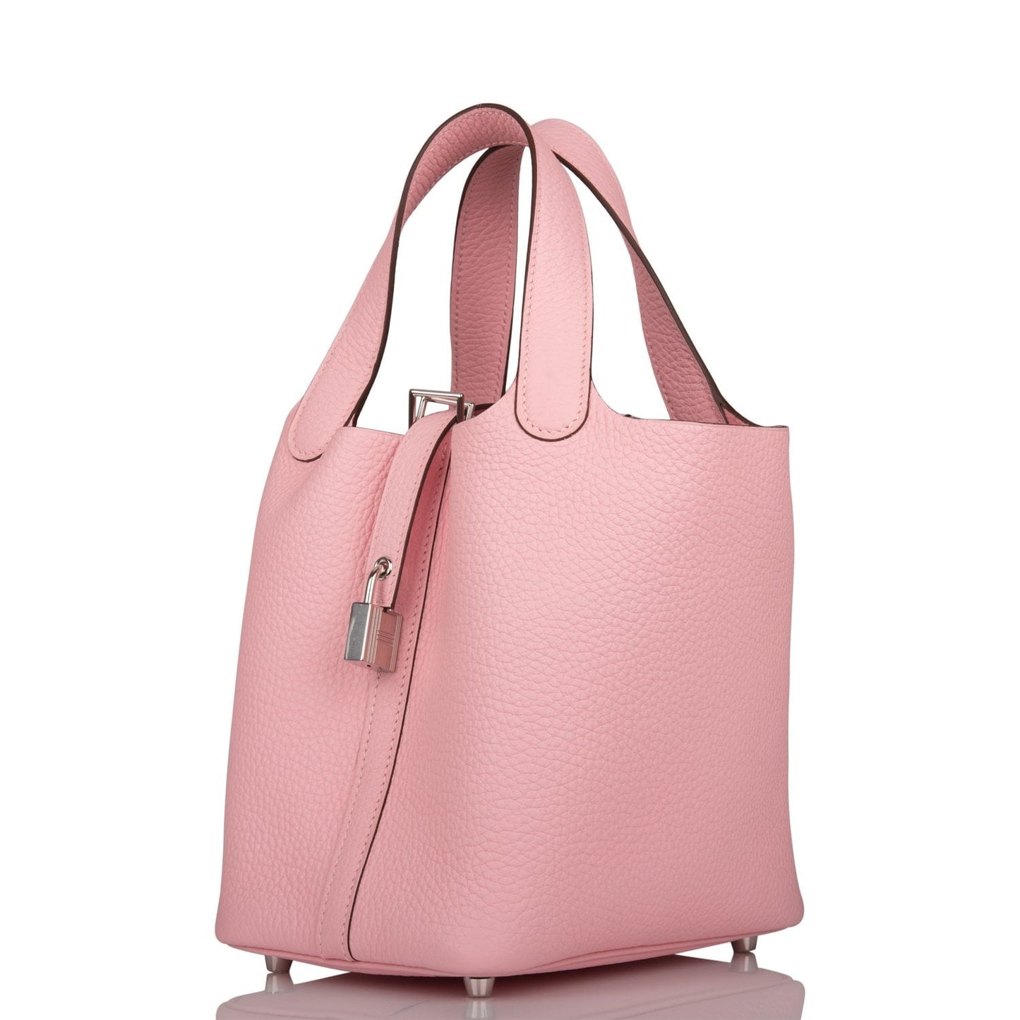 Hermes Rose Sakura Clemence Picotin Lock 18cm Palladium Hardware