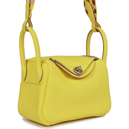 Hermes Mini Lindy Lime Clemence Palladium Hardware