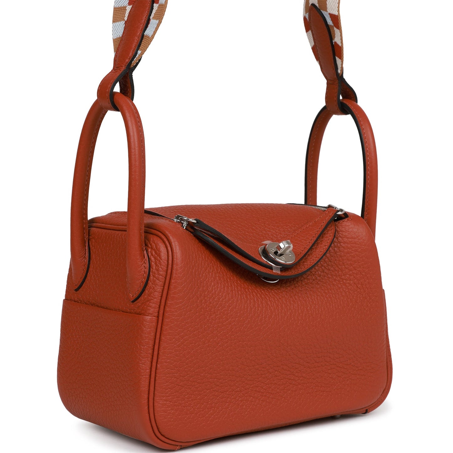 Hermes Mini Lindy Cuivre Clemence Palladium Hardware