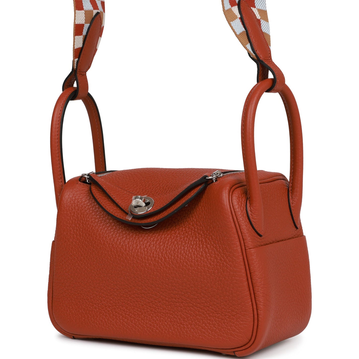 Hermes Mini Lindy Cuivre Clemence Palladium Hardware