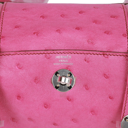 Hermes Mini Lindy Fuchsia Ostrich Palladium Hardware