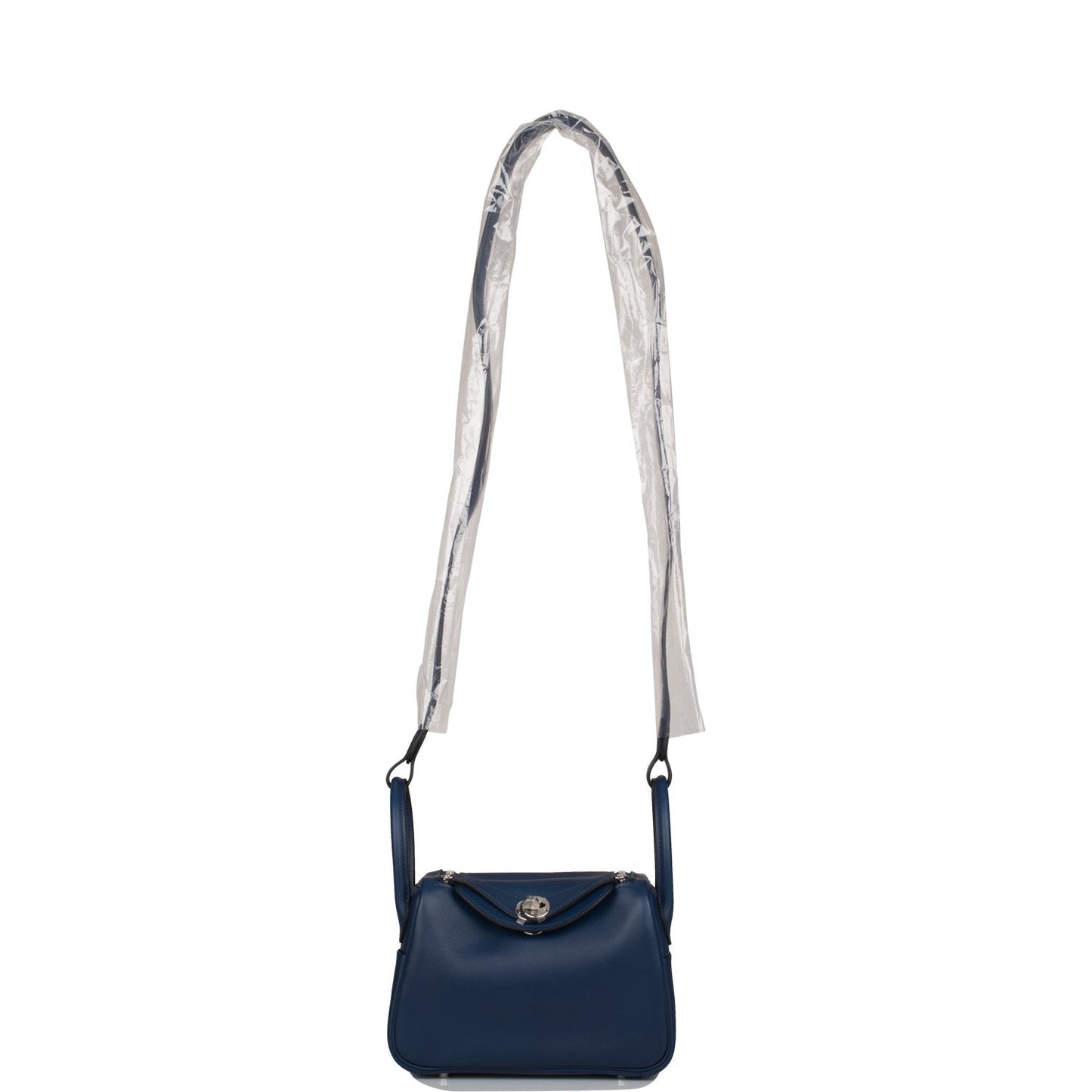 Hermes Mini Lindy Bleu Navy Verso Swift Palladium Hardware