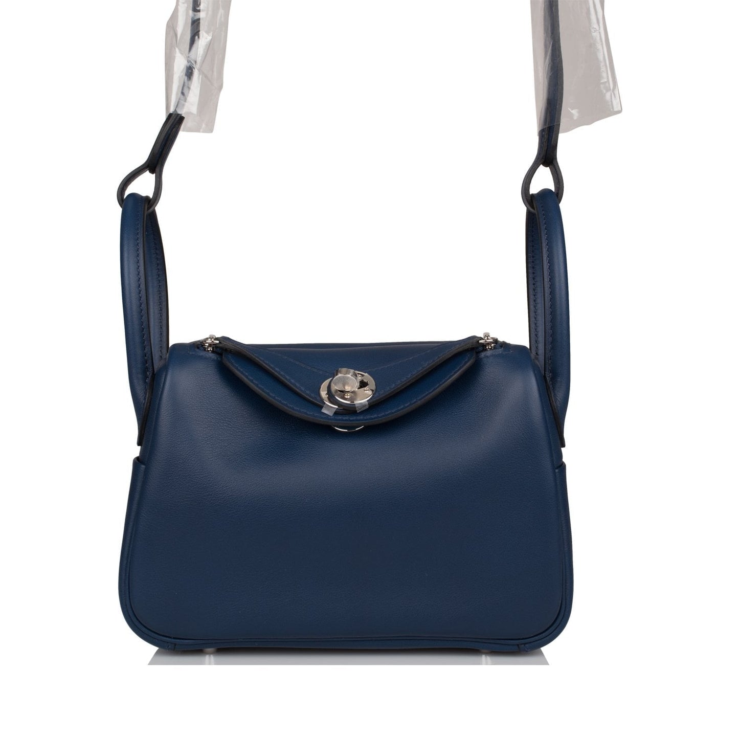 Hermes Mini Lindy Bleu Navy Verso Swift Palladium Hardware