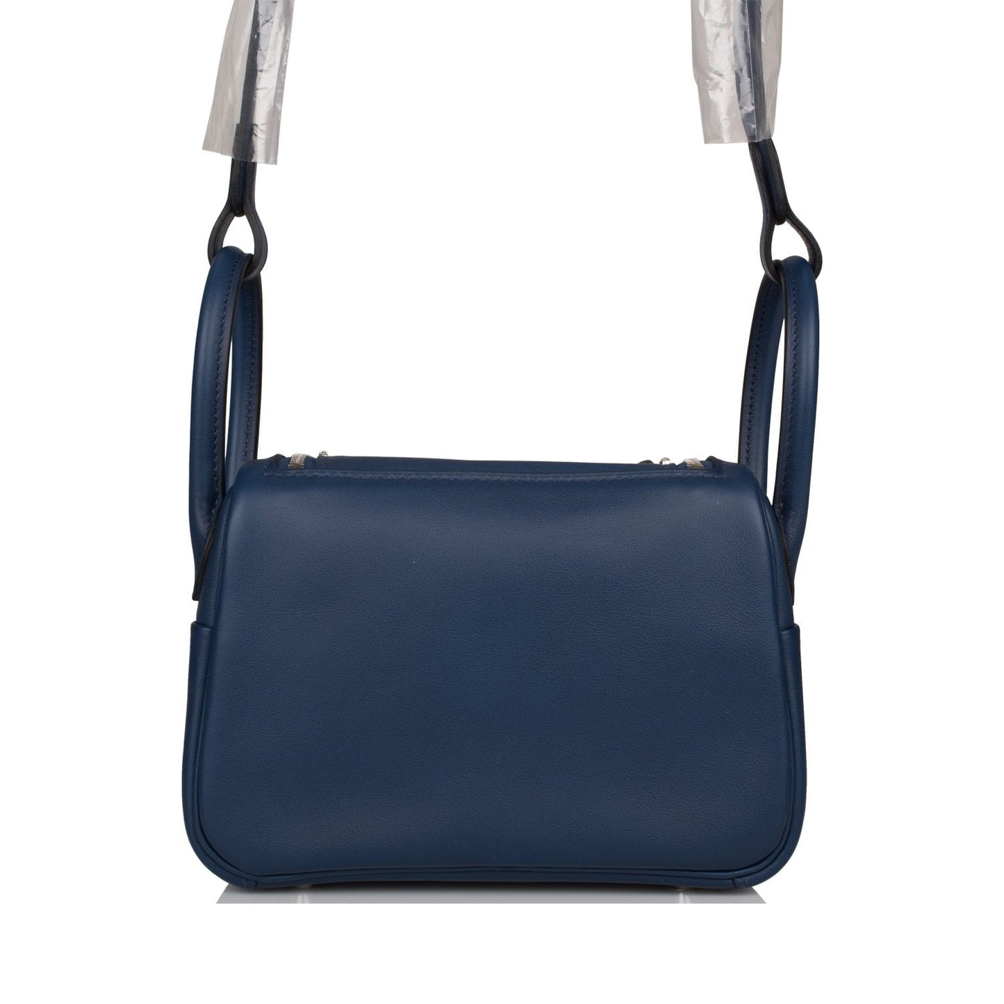 Hermes Mini Lindy Bleu Navy Verso Swift Palladium Hardware