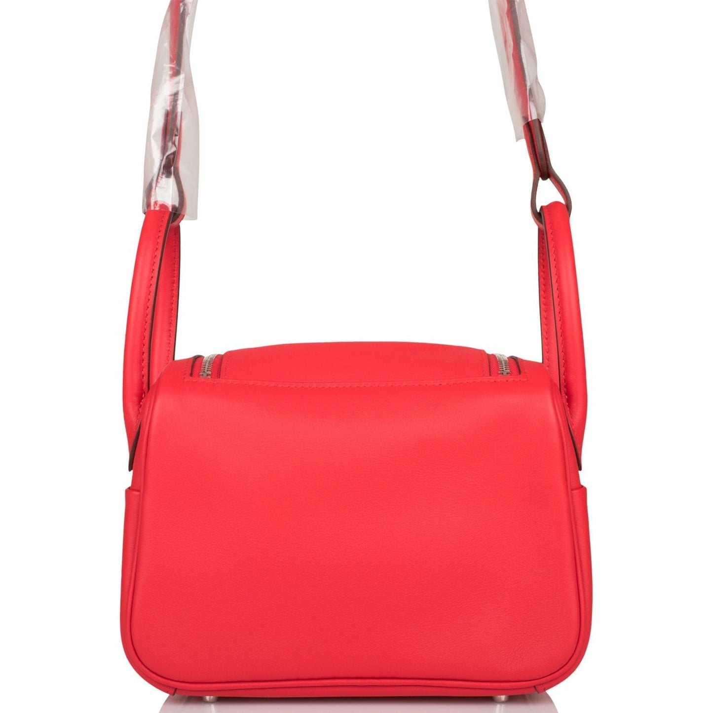 Hermes Mini Lindy Rouge de Coeur Swift Palladium Hardware