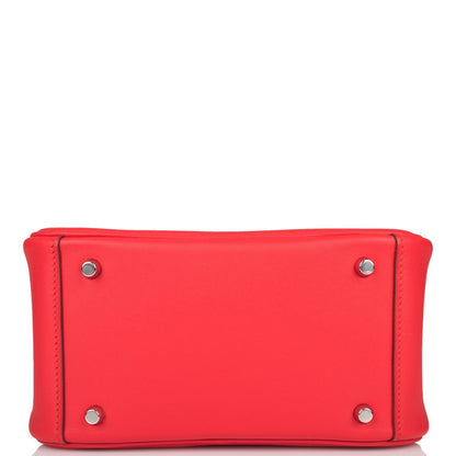 Hermes Mini Lindy Rouge de Coeur Swift Palladium Hardware