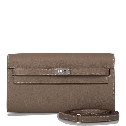 Hermes Kelly Wallet To Go Etoupe Epsom Palladium Hardware