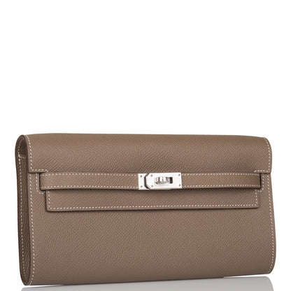 Hermes Kelly Wallet To Go Etoupe Epsom Palladium Hardware