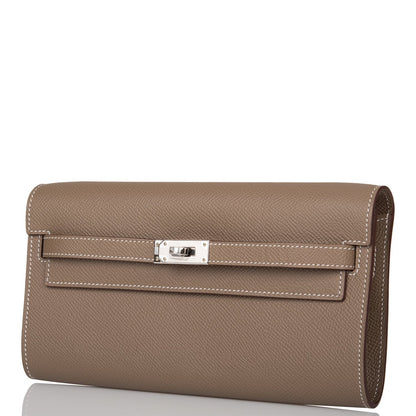 Hermes Kelly Wallet To Go Etoupe Epsom Palladium Hardware