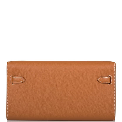 Hermes Kelly Wallet To Go Gold Epsom Gold Hardware