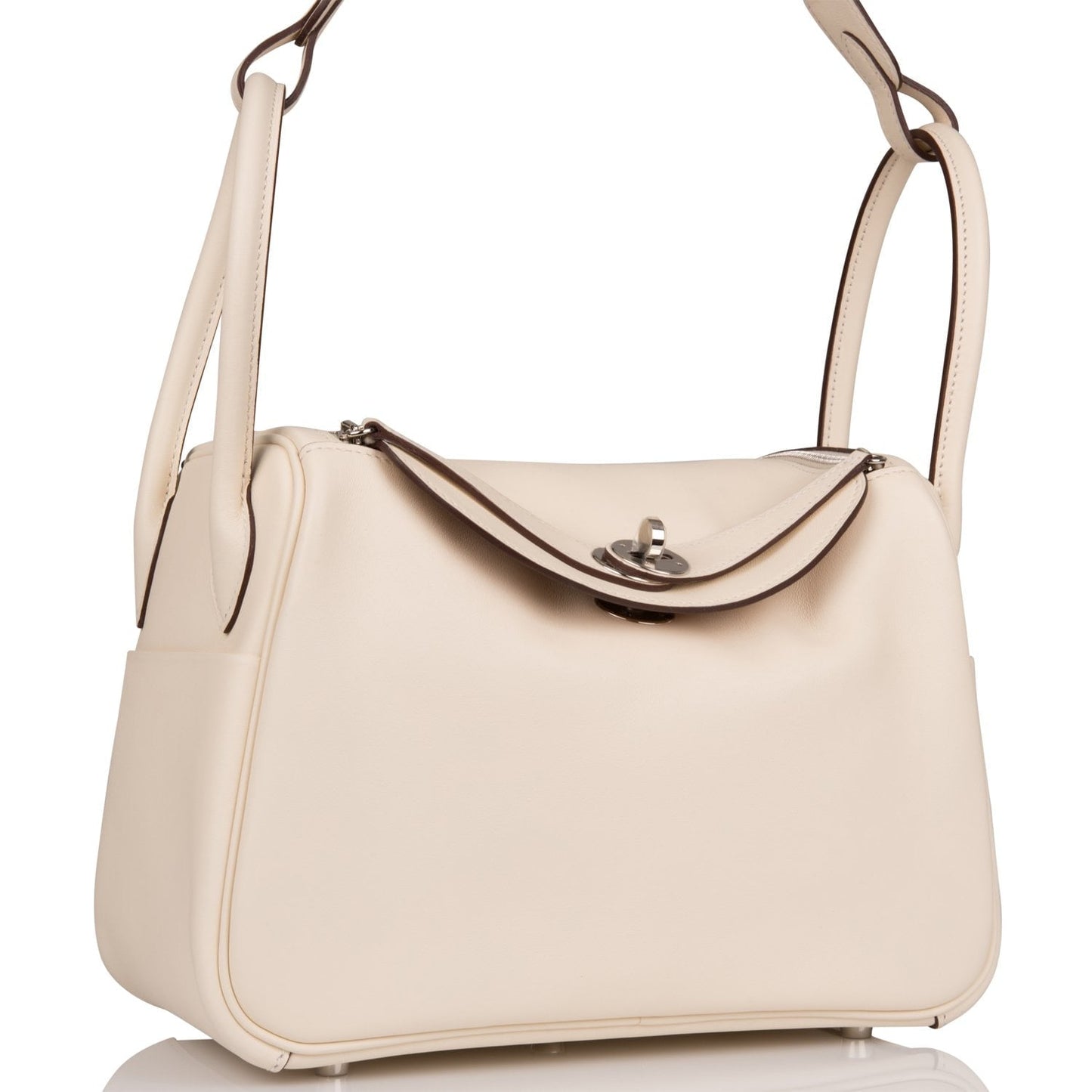 Hermes Lindy 26cm Nata Verso Swift Palladium Hardware