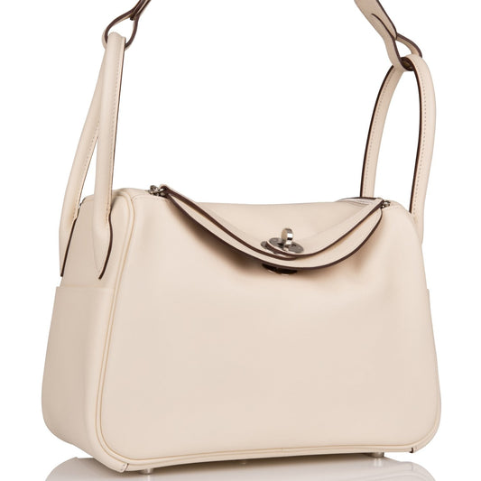 Hermes Lindy 26cm Nata Verso Swift Palladium Hardware