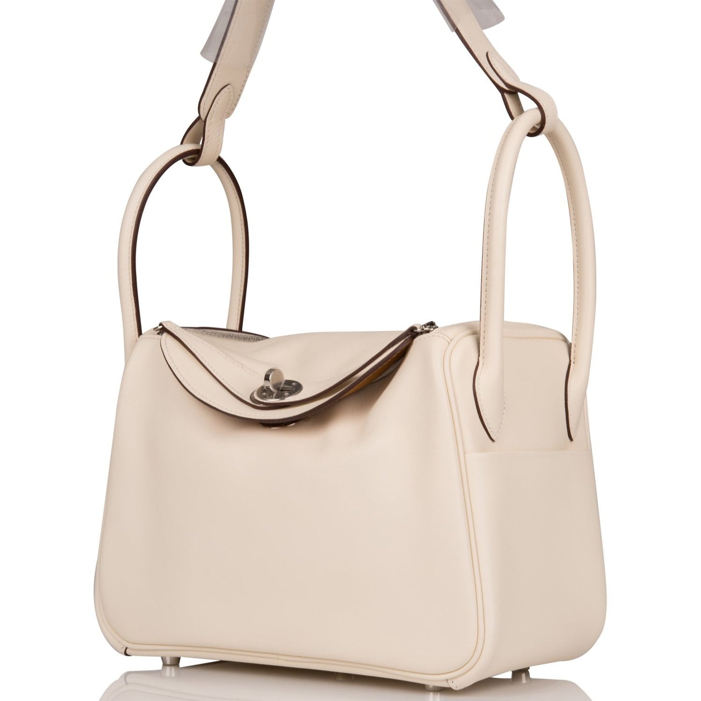 Hermes Lindy 26cm Nata Verso Swift Palladium Hardware