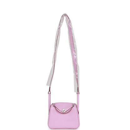 Hermes Mini Lindy Mauve Sylvestre Clemence Palladium Hardware