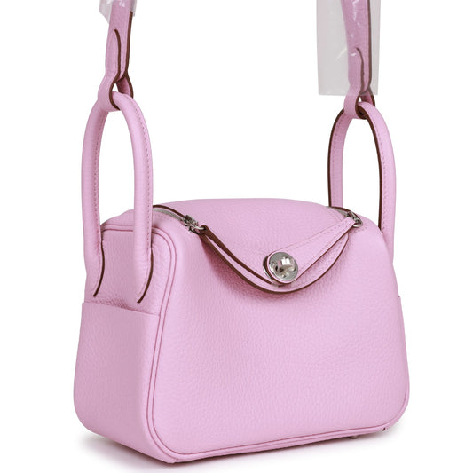 Hermes Mini Lindy Mauve Sylvestre Clemence Palladium Hardware