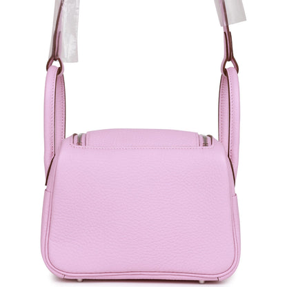 Hermes Mini Lindy Mauve Sylvestre Clemence Palladium Hardware