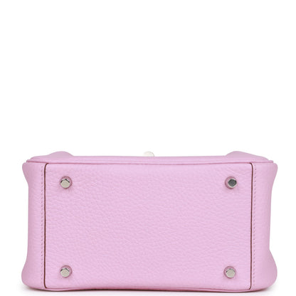 Hermes Mini Lindy Mauve Sylvestre Clemence Palladium Hardware