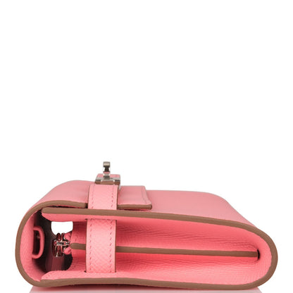 Hermes Kelly Wallet To Go Rose Confetti Epsom Palladium Hardware