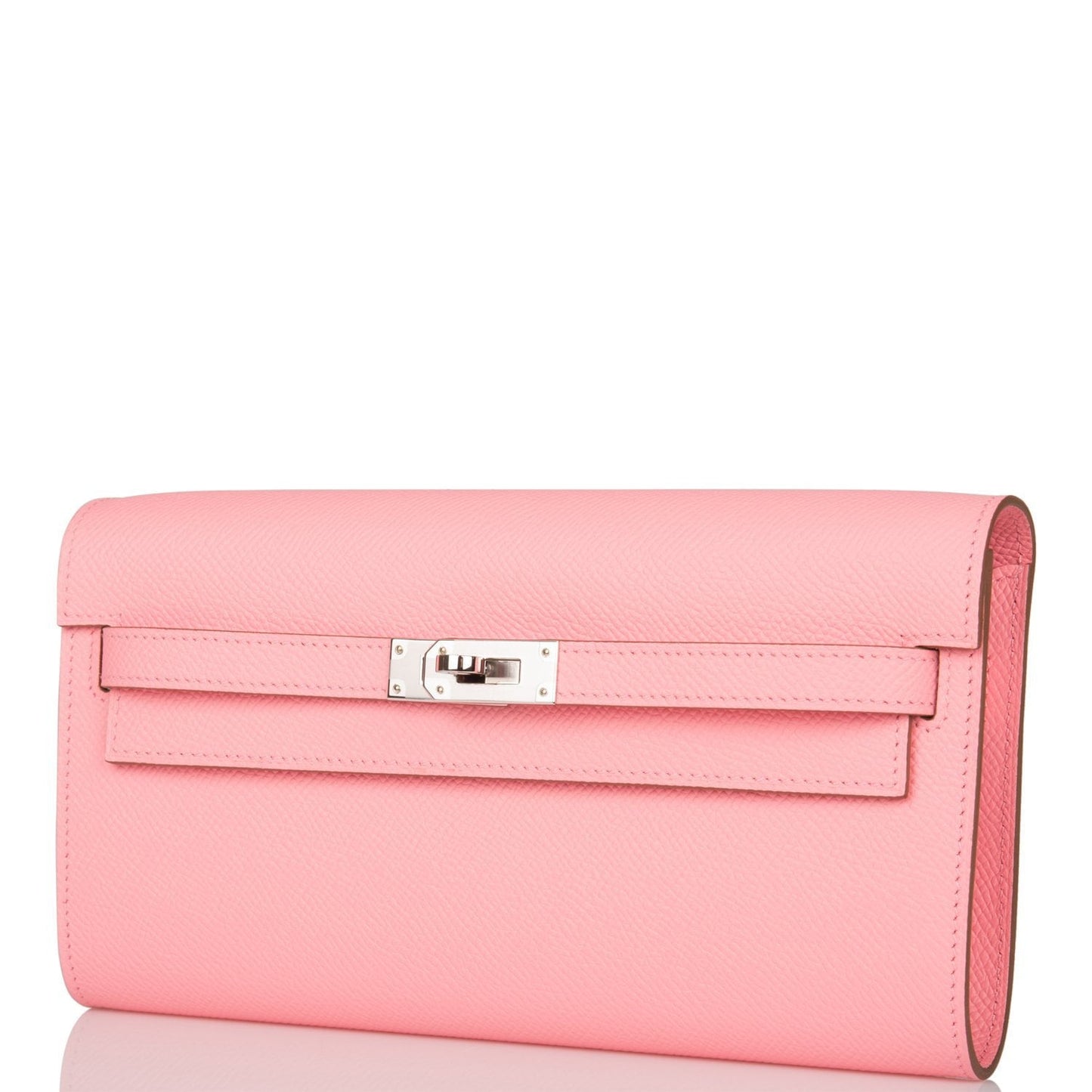 Hermes Kelly Wallet To Go Rose Confetti Epsom Palladium Hardware