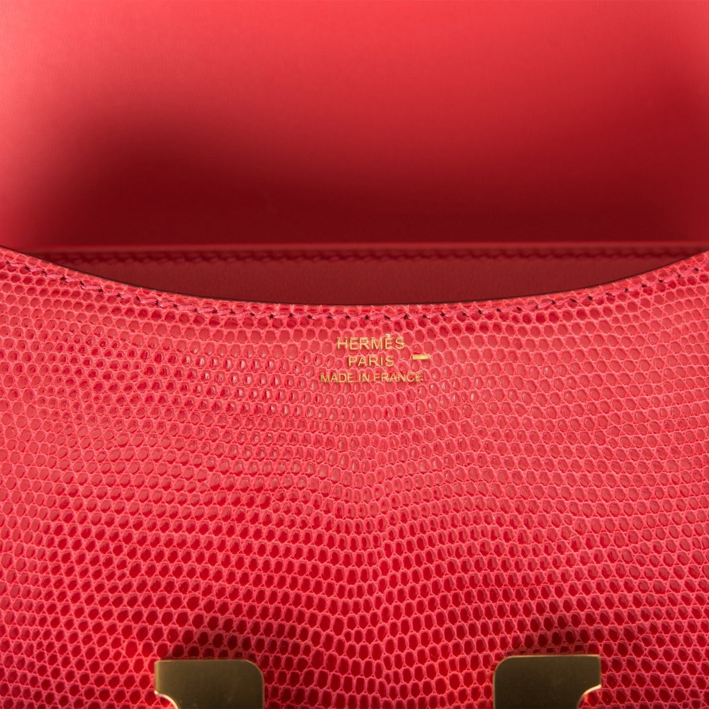 Hermes Mini Constance 18 Rouge Exotique Lizard Niloticus Gold Hardware