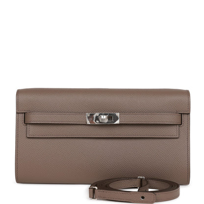 Hermes Kelly Wallet To Go Etain Epsom Palladium Hardware