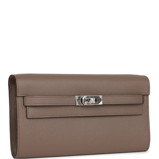 Hermes Kelly Wallet To Go Etain Epsom Palladium Hardware