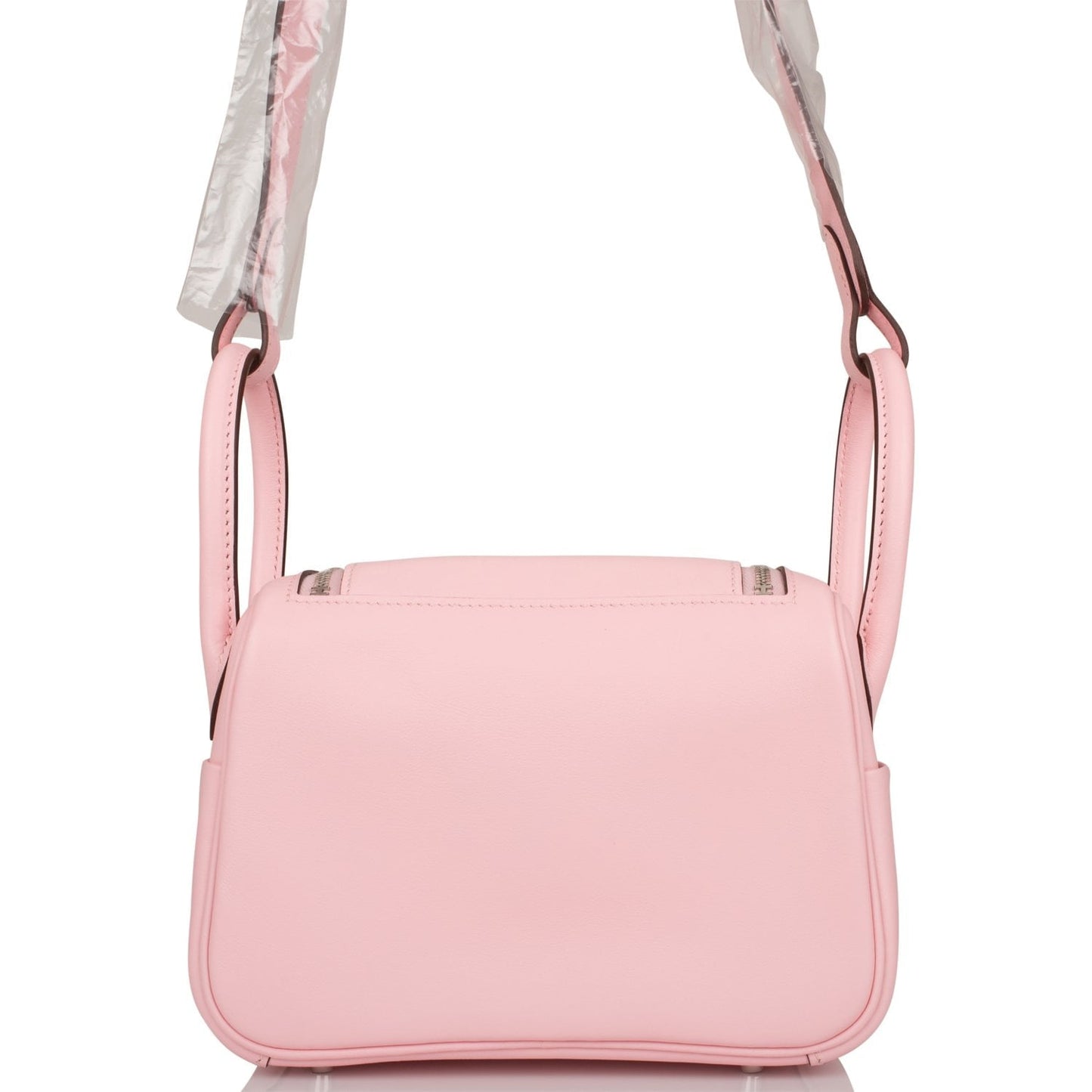 Hermes Mini Lindy Rose Sakura Swift Palladium Hardware