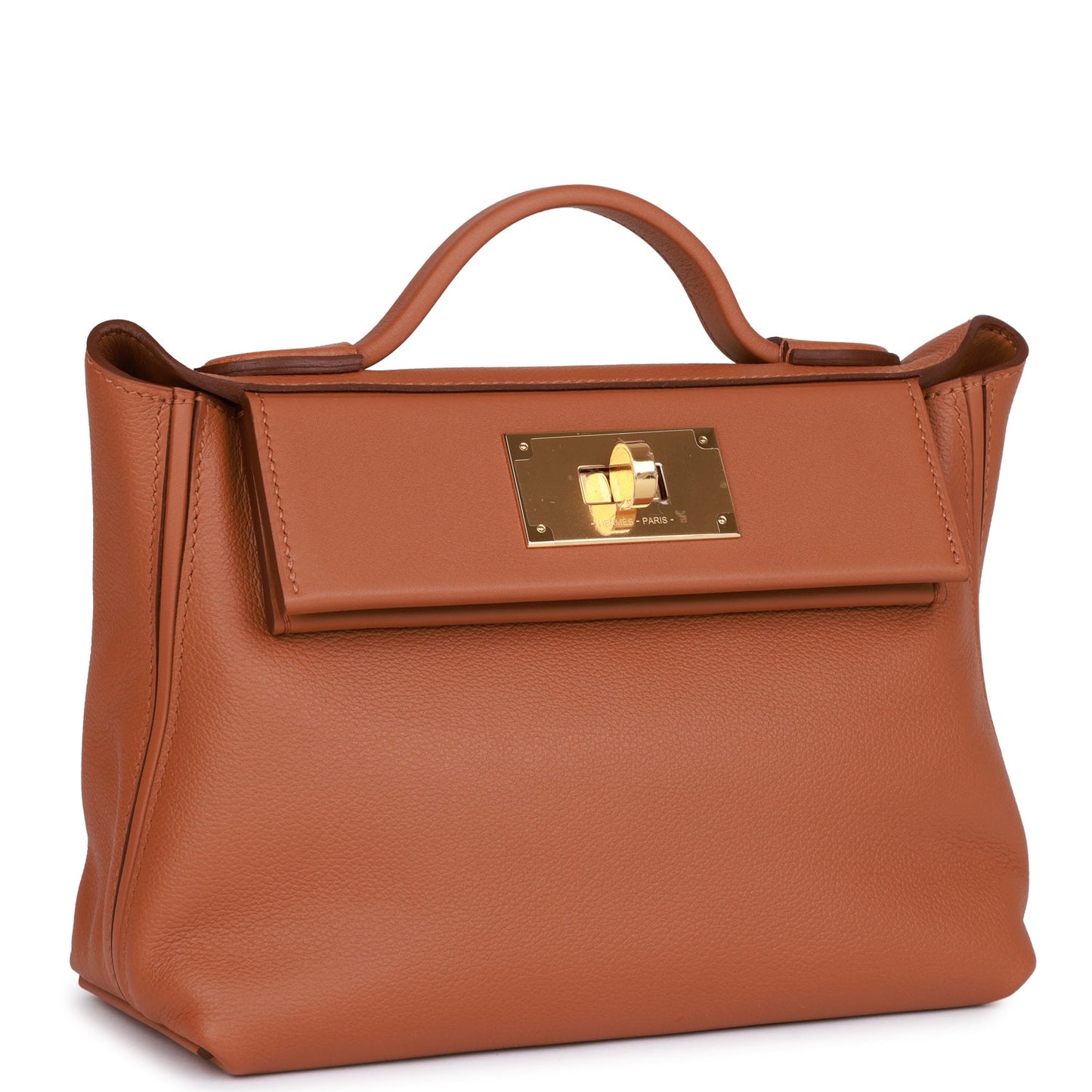 Hermes Mini 24/24 Bag Gold Evercolor and Swift Gold Hardware