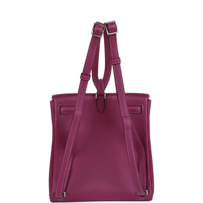 Hermes Kelly Ado Backpack Anemone Evercolor Palladium Hardware