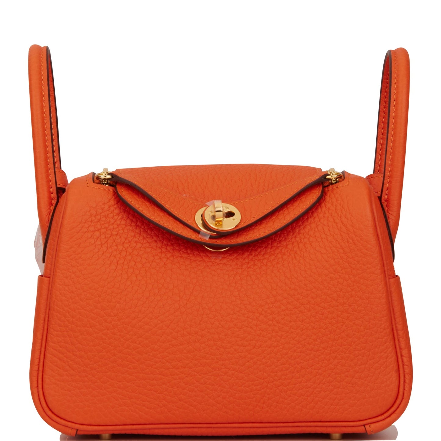 Hermes Mini Lindy Feu Clemence Gold Hardware