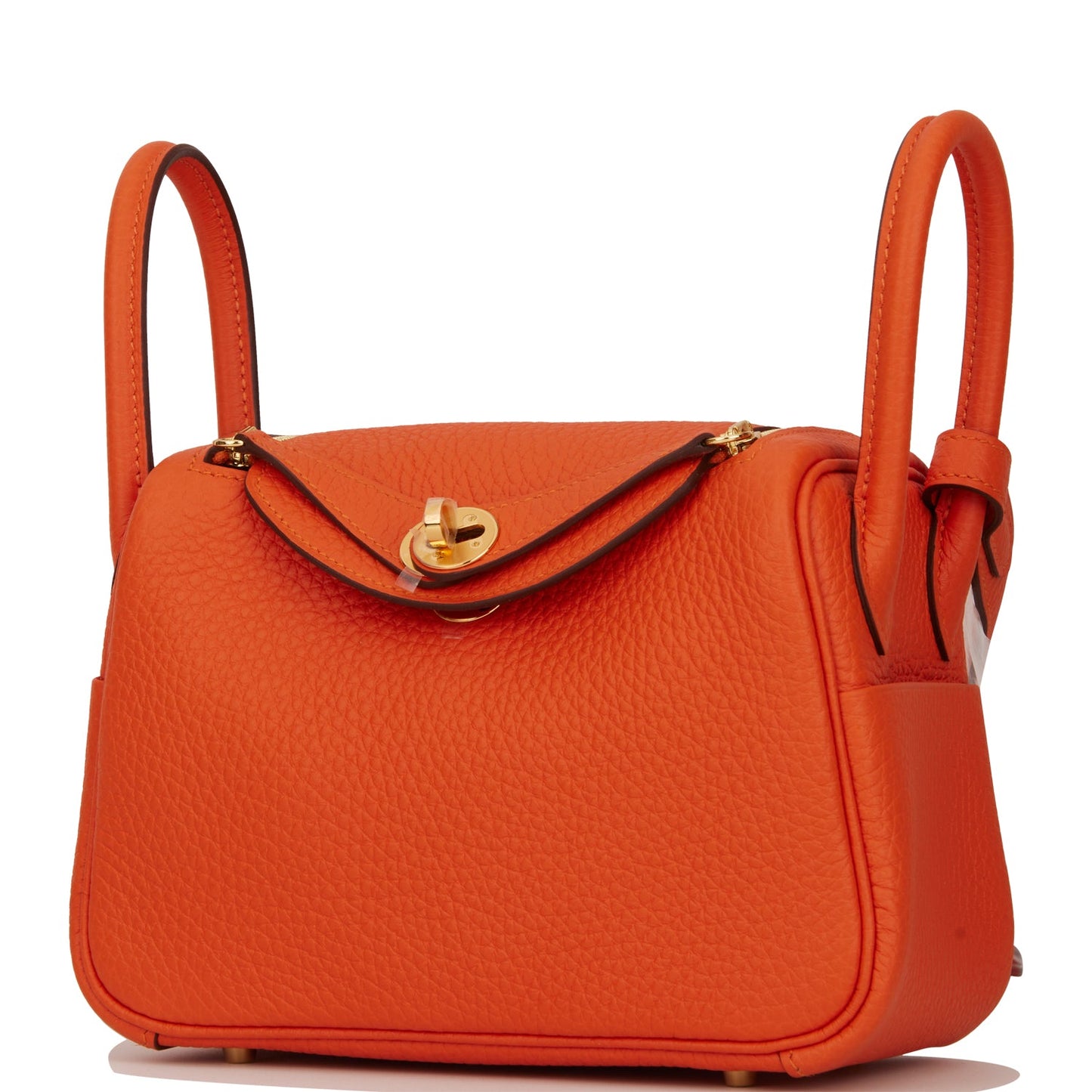 Hermes Mini Lindy Feu Clemence Gold Hardware