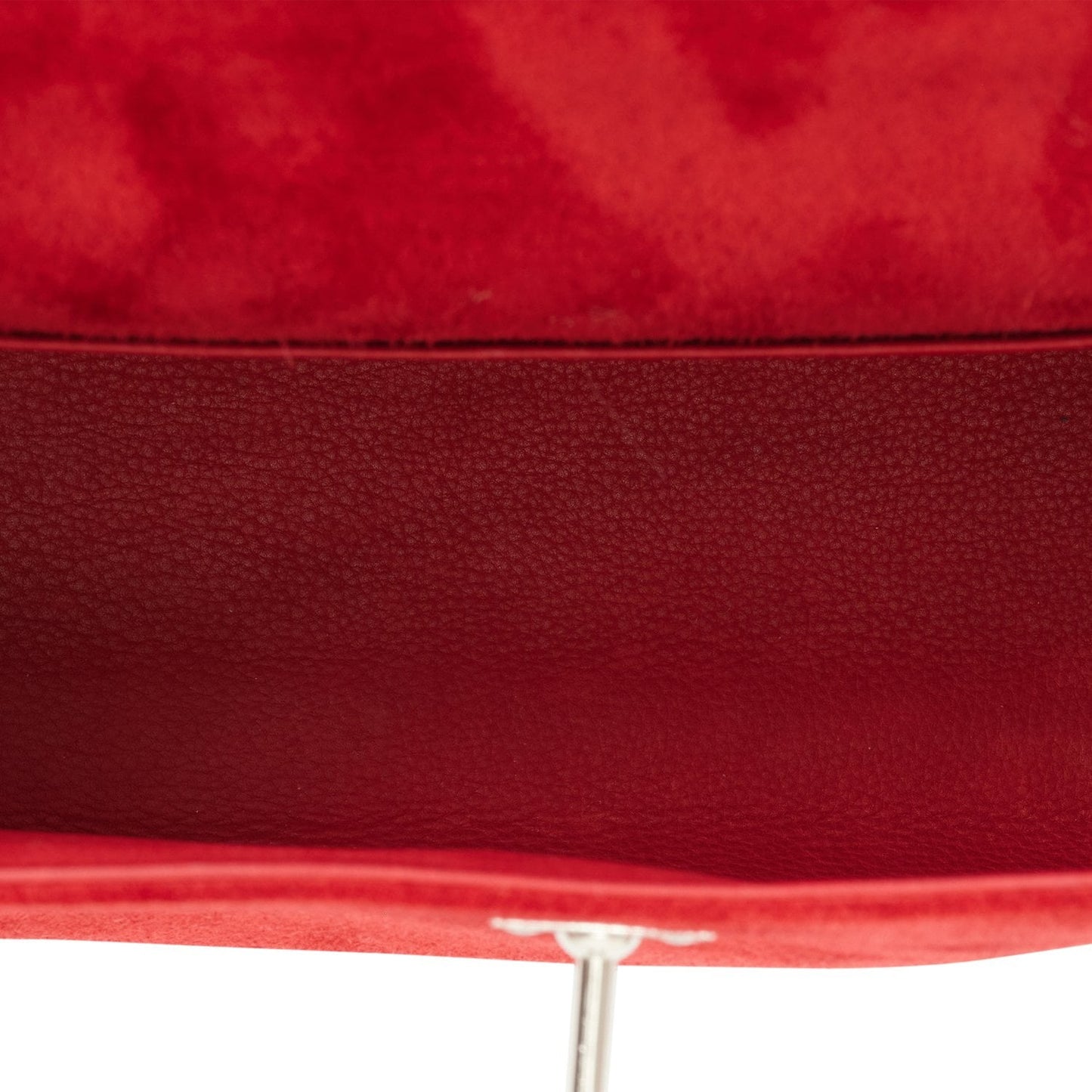 Hermes Kelly Pochette Rouge Vif Doblis Palladium Hardware