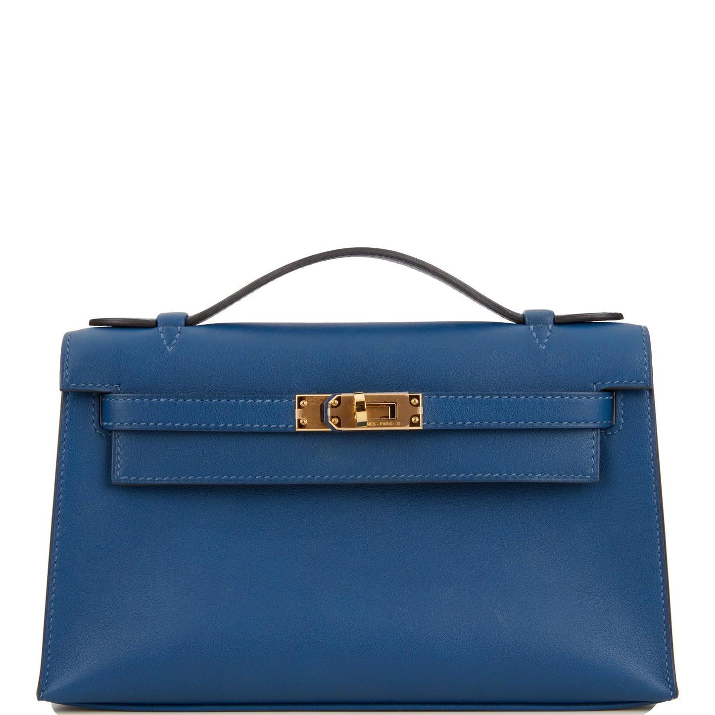 Hermes Kelly Pochette Deep Blue Swift Gold Hardware