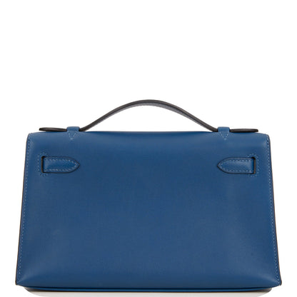 Hermes Kelly Pochette Deep Blue Swift Gold Hardware