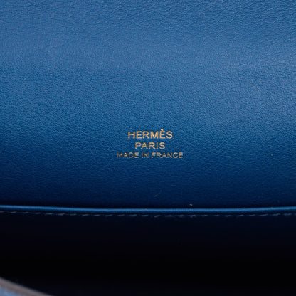 Hermes Kelly Pochette Deep Blue Swift Gold Hardware