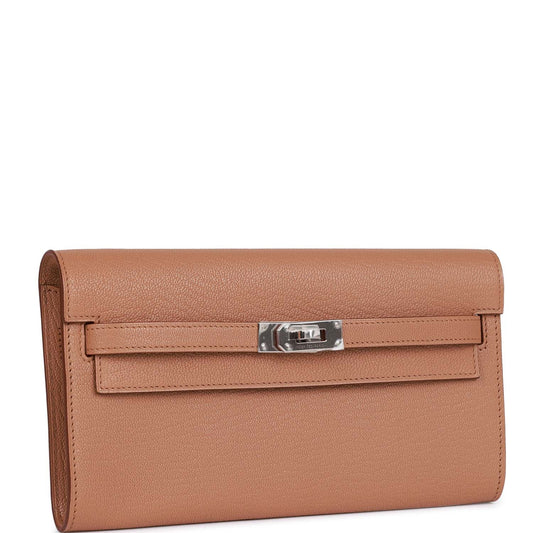 Hermes Kelly Wallet To Go Quebracho Chevre Palladium Hardware