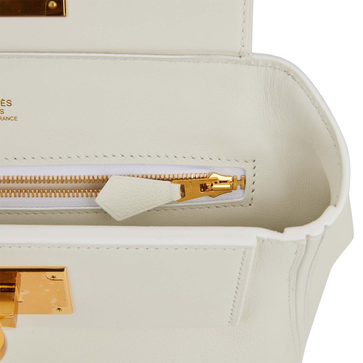 Hermes Mini 24/24 Bag White Evercolor and Swift Gold Hardware