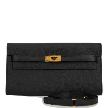 Hermes Kelly Wallet To Go Black Epsom Gold Hardware