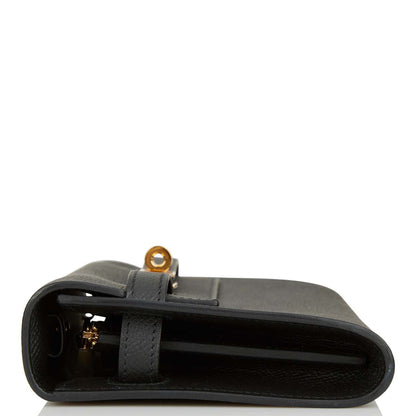 Hermes Kelly Wallet To Go Black Epsom Gold Hardware