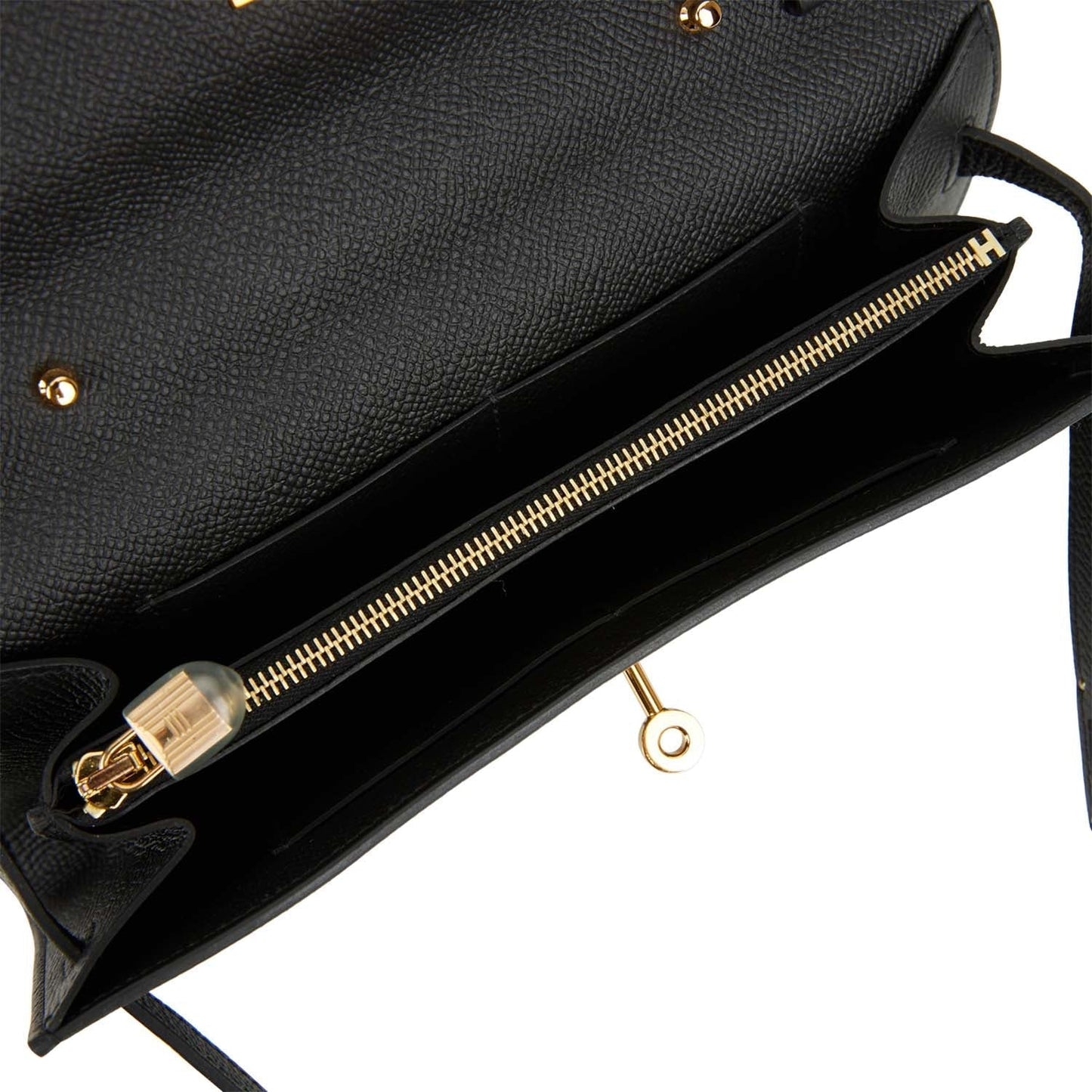 Hermes Kelly Wallet To Go Black Epsom Gold Hardware