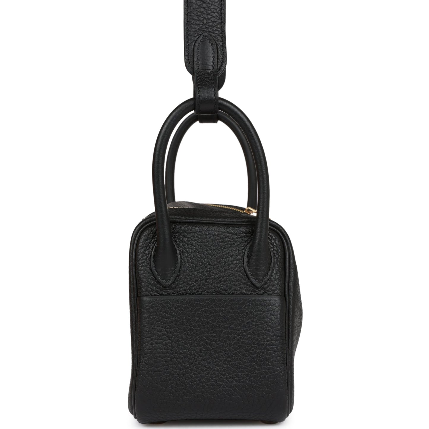 Hermes Mini Lindy Black Clemence Gold Hardware