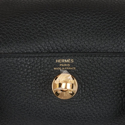 Hermes Mini Lindy Black Clemence Gold Hardware